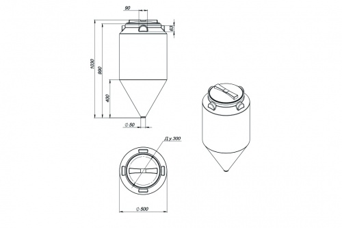 Емкость ФМ 120 л с крышкой с дыхательным клапаном Новинка купить в Санкт-Петербурге