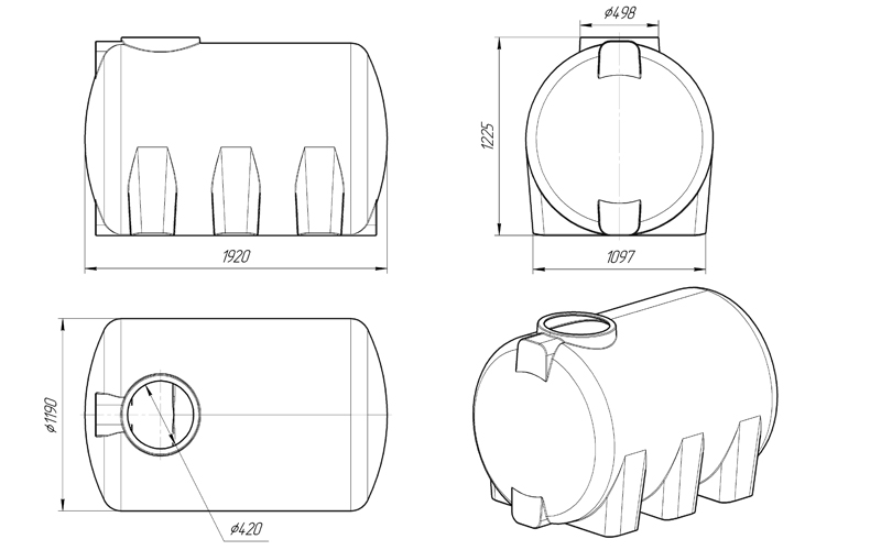 Емкость H 2000 с дыхательным клапаном купить в Санкт-Петербурге