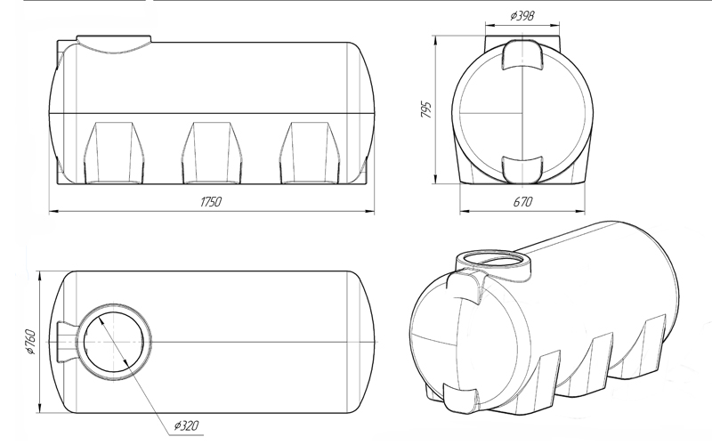 Емкость H 750 с дыхательным клапаном купить в Санкт-Петербурге