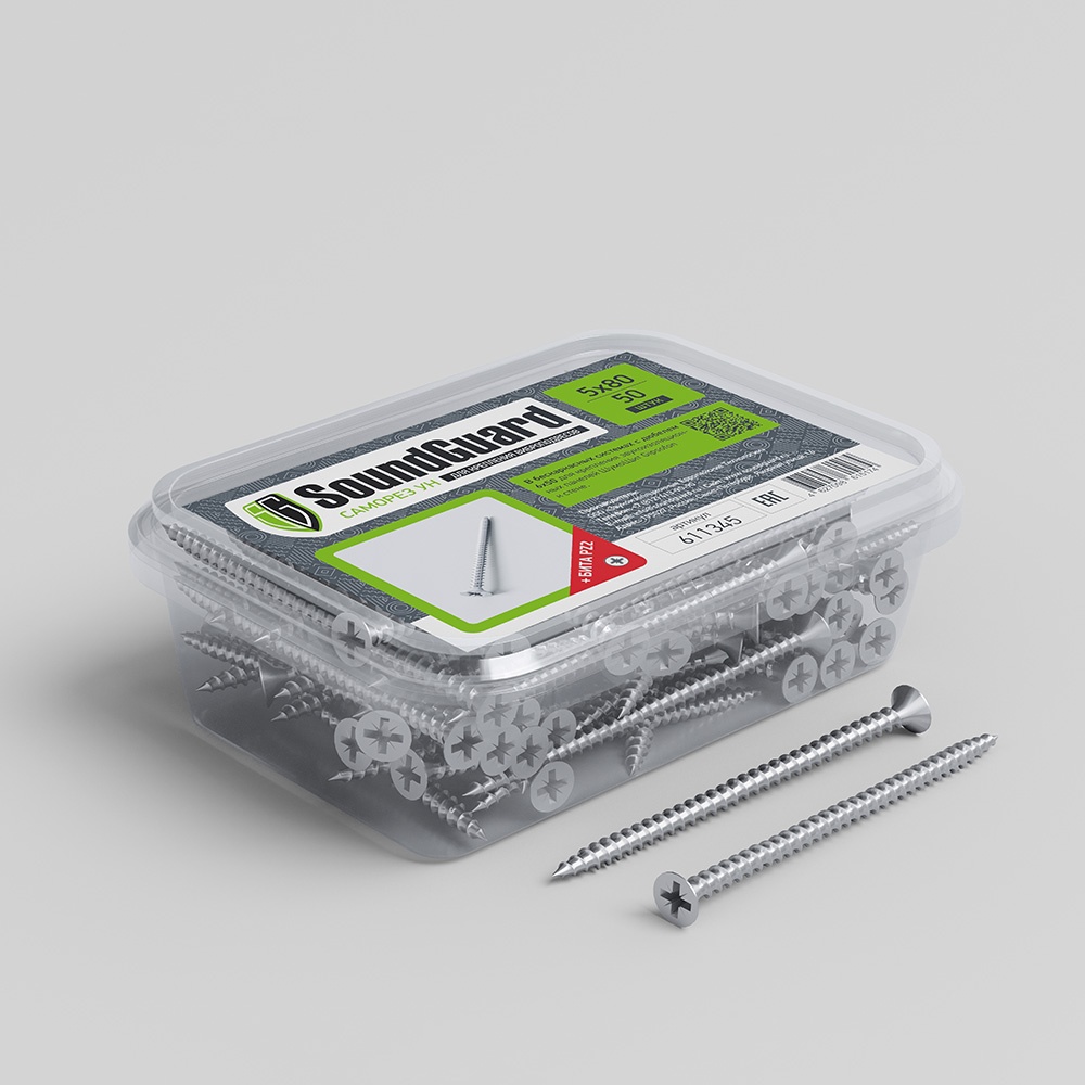 Саморезы SoundGuard УН 5х80мм 50шт/упак купить в Санкт-Петербурге