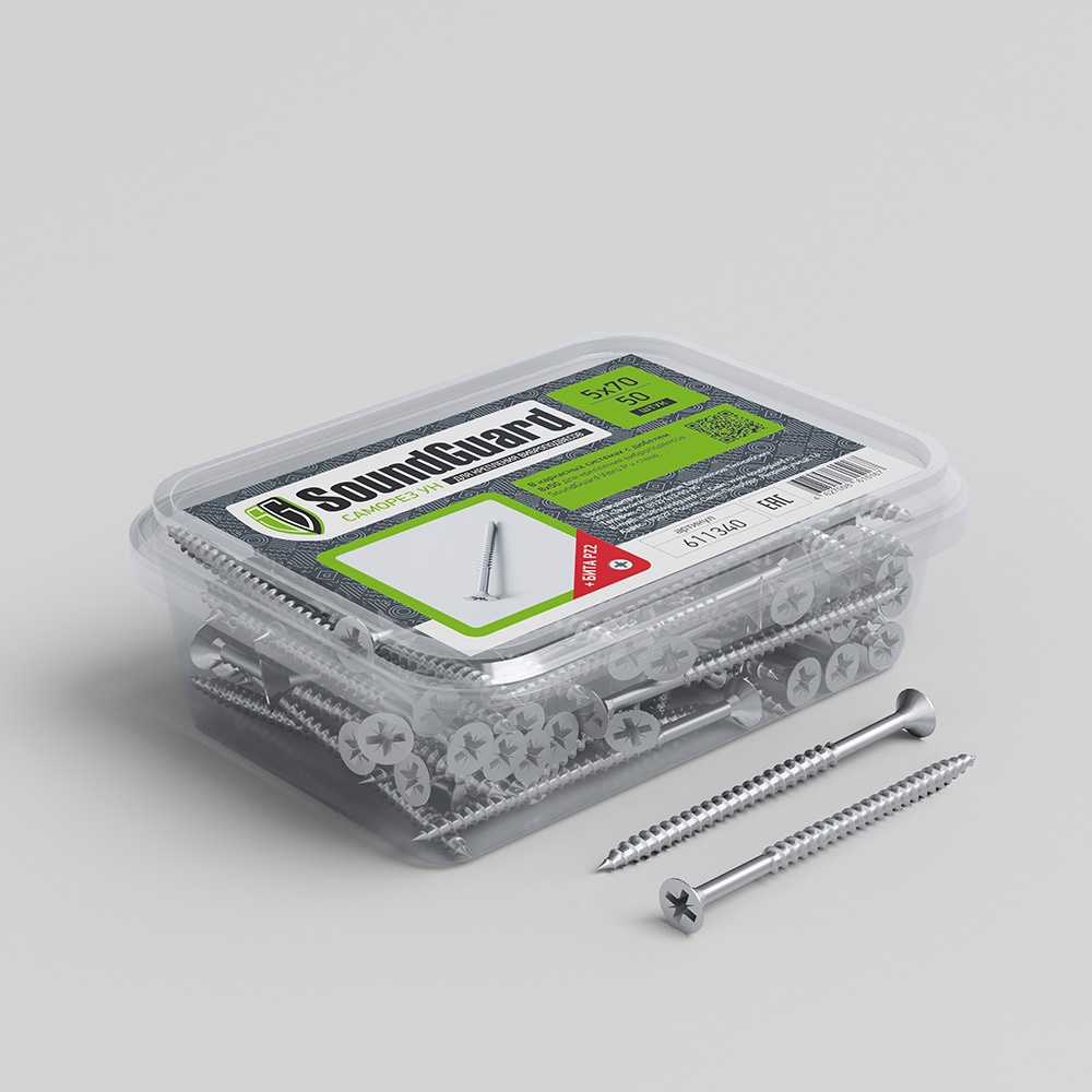 Саморезы SoundGuard УН 5х70мм 50шт/упак купить в Санкт-Петербурге