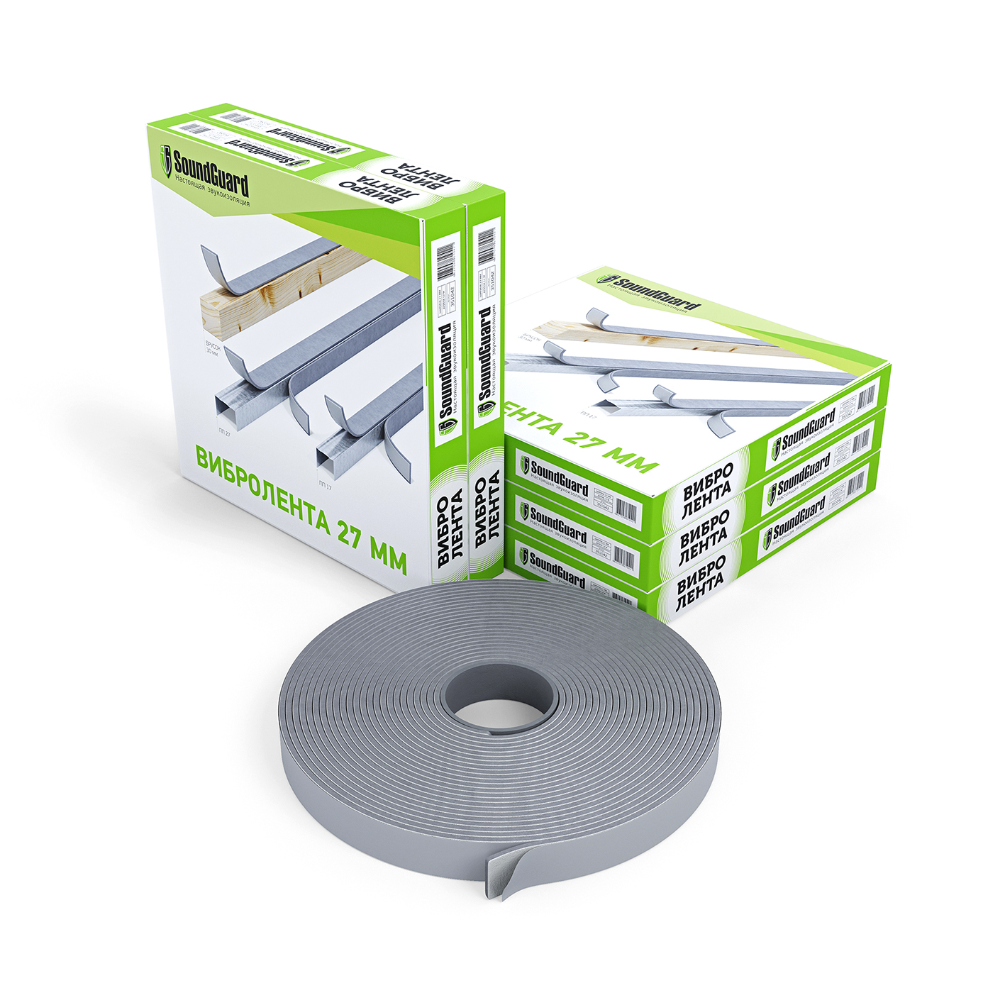 Демпферная виброгасящая лента SoundGuard ВиброЛента 27мм купить в Санкт-Петербурге