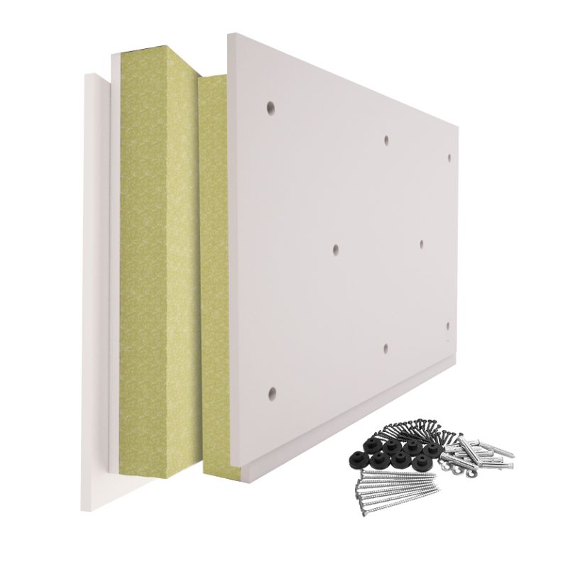 Звукоизоляционная сэндвич-панель с крепежом АкустикГипс Basic 40, 1200х600х40 мм купить в Санкт-Петербурге