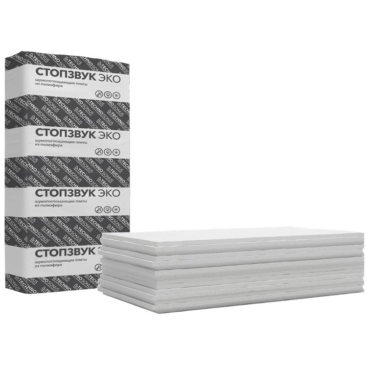 Звукоизоляционная плита из полиэфира СтопЗвук Эко 1200х600х50мм купить в Санкт-Петербурге
