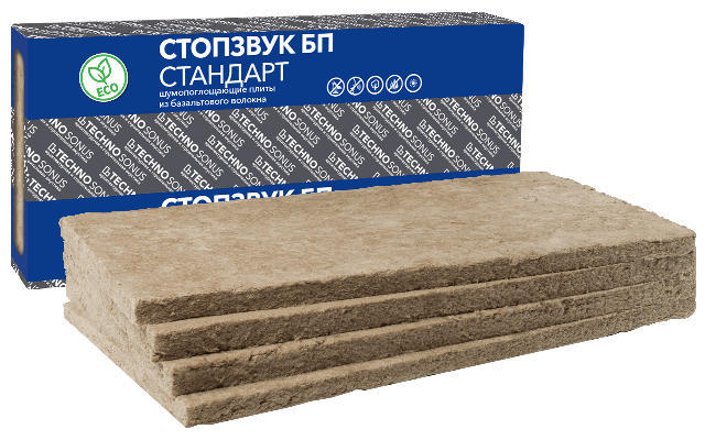 Базальтовая шумоизоляционная плита СтопЗвук БП Стандарт 1200х600х50мм купить в Санкт-Петербурге